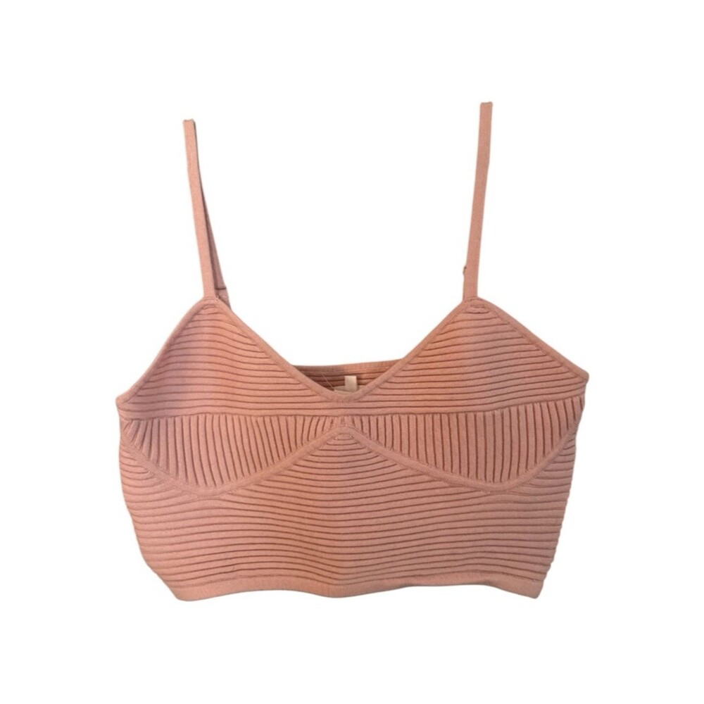 aerie Ribbed Cropped Tank Dusty Rose NWT